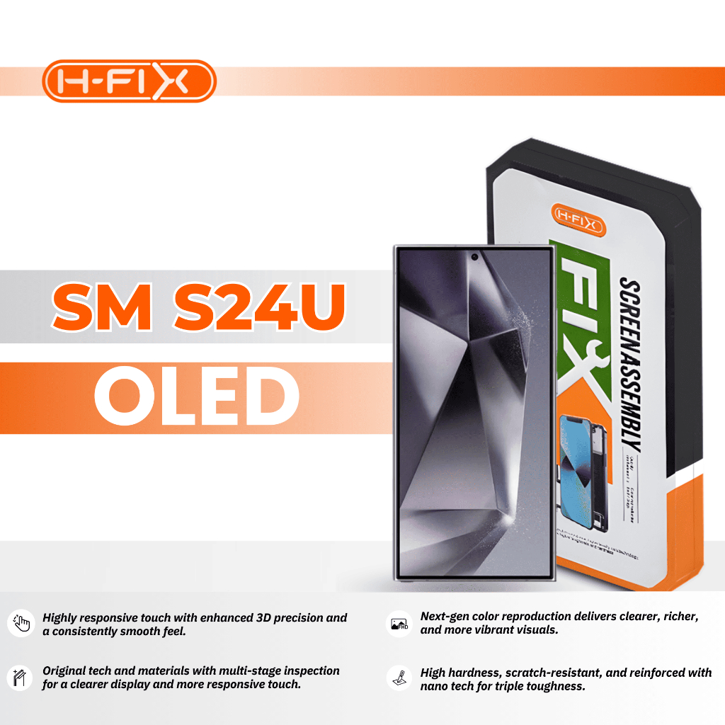 H-FIX Lcd Samsung S24 Ultra Oled Soft Gamuth Screen Finger On Display Fullset