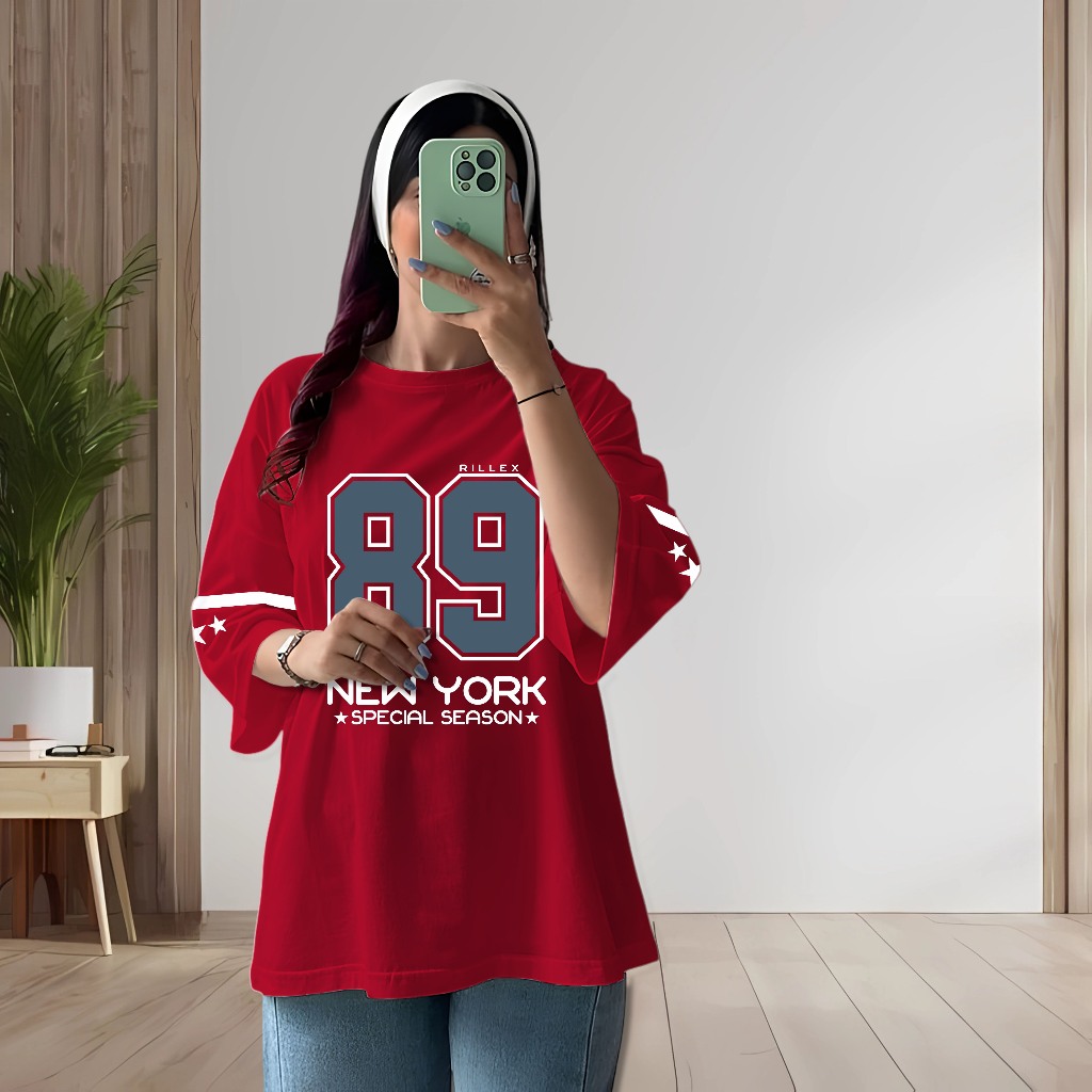 TF -  Atasan Kaos Wanita angka 89 Babyterry | atasan terbaru ld 120