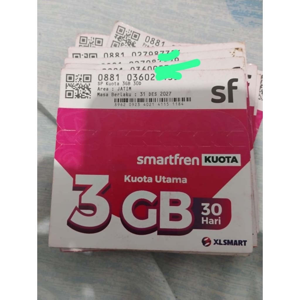 KARTU PERDANA SMARTFREN 3GB seri 881 (11 digit)