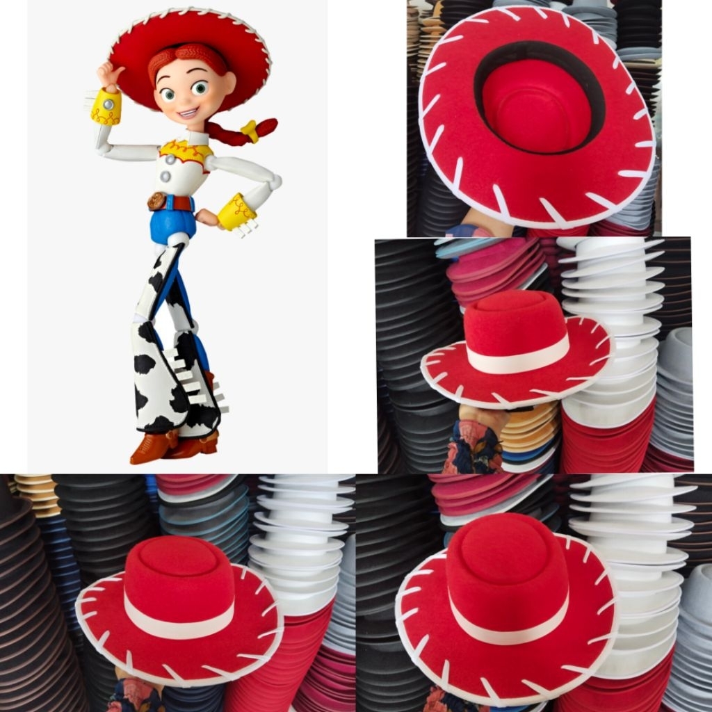 Topi Cowgirl Jessie Toy hat New fedora pork pie lebar