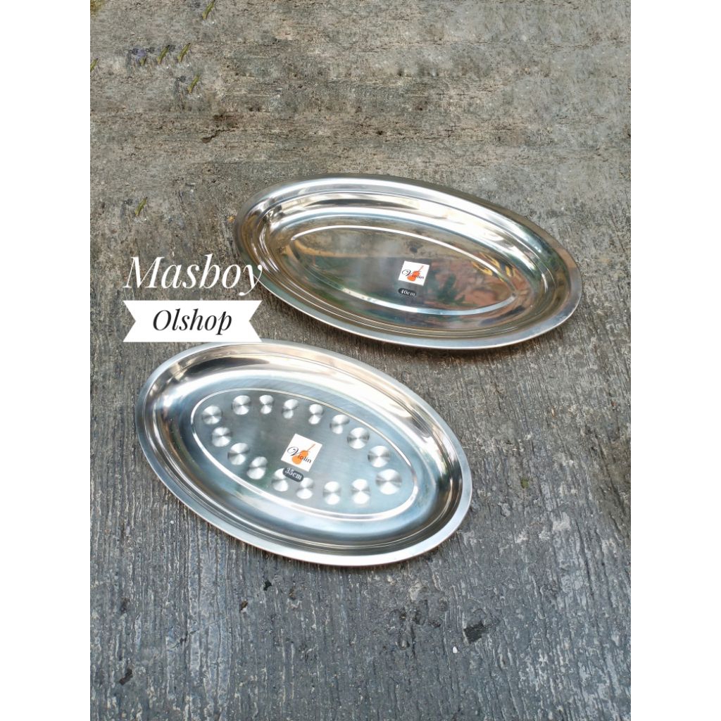 Piring Oval / Nampan Oval Stainless / Piring Saji Oval / SUPER TEBAL