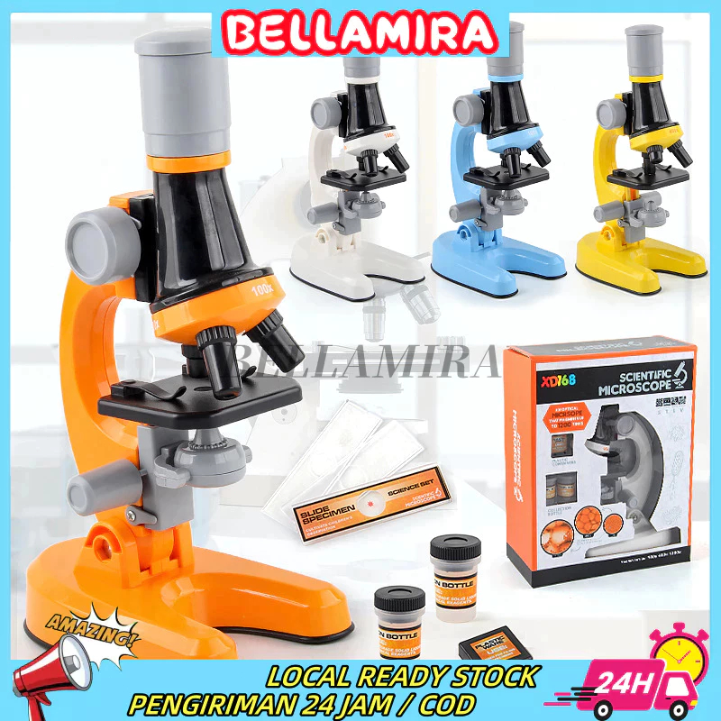 <24H Cod> Mainan Mikroskop Led Mikroskop Biologi Kit Lab Rumah Sekolah Ilmu Pendidikan Mainan Untuk Anak Maks 1200X Microscope Science Educational Toys Kit Lab Homeschool Mainan Anak Laki Laki Mainan Anak Perempuan