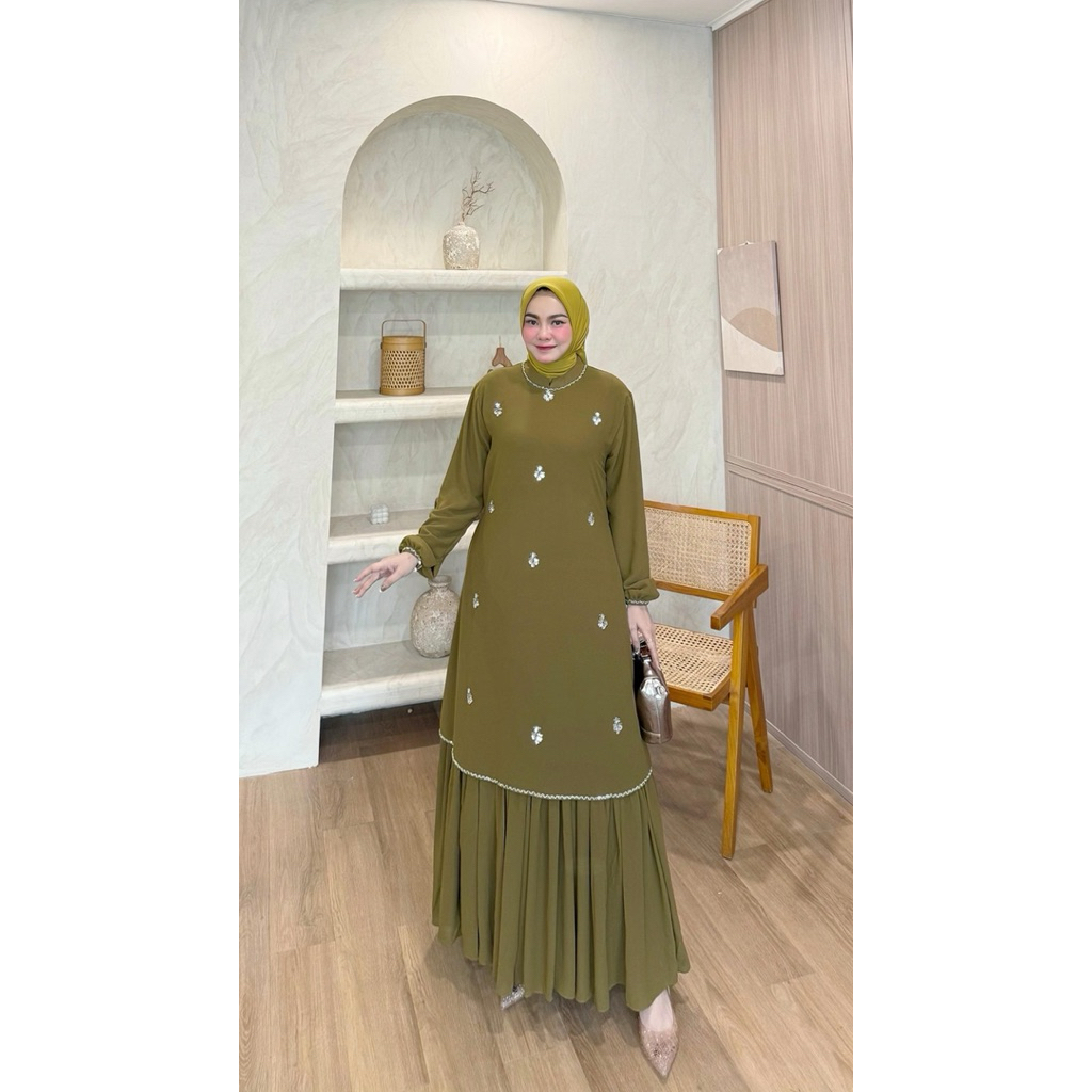 Gamis payet cantik ceruty babydoll // gamis mewah elegant