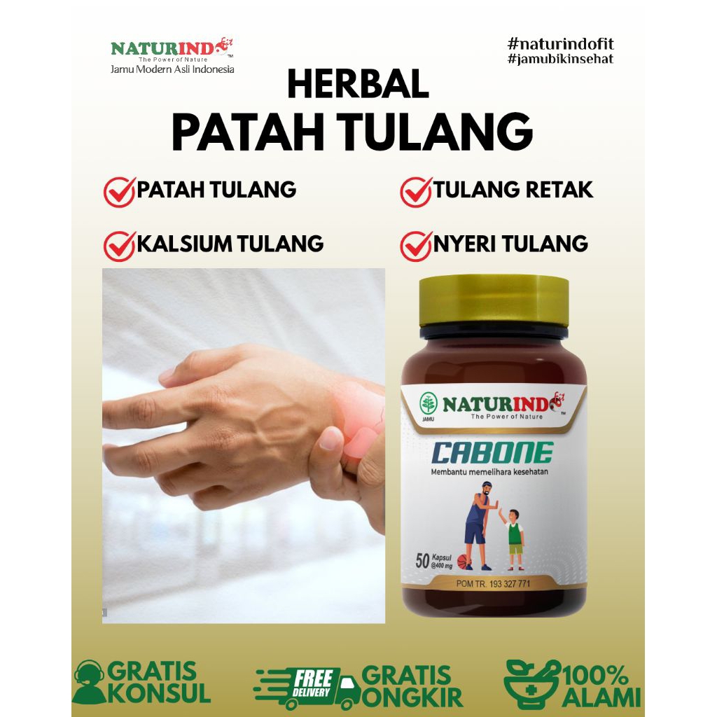 Cabone Obat Herbal Patah Tulang Kalsium Tulang Tulang Retak Nyeri Tulang Naturindo