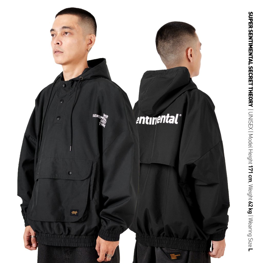 SSST Maverick Cagoule Jacket Hoodie Hitam