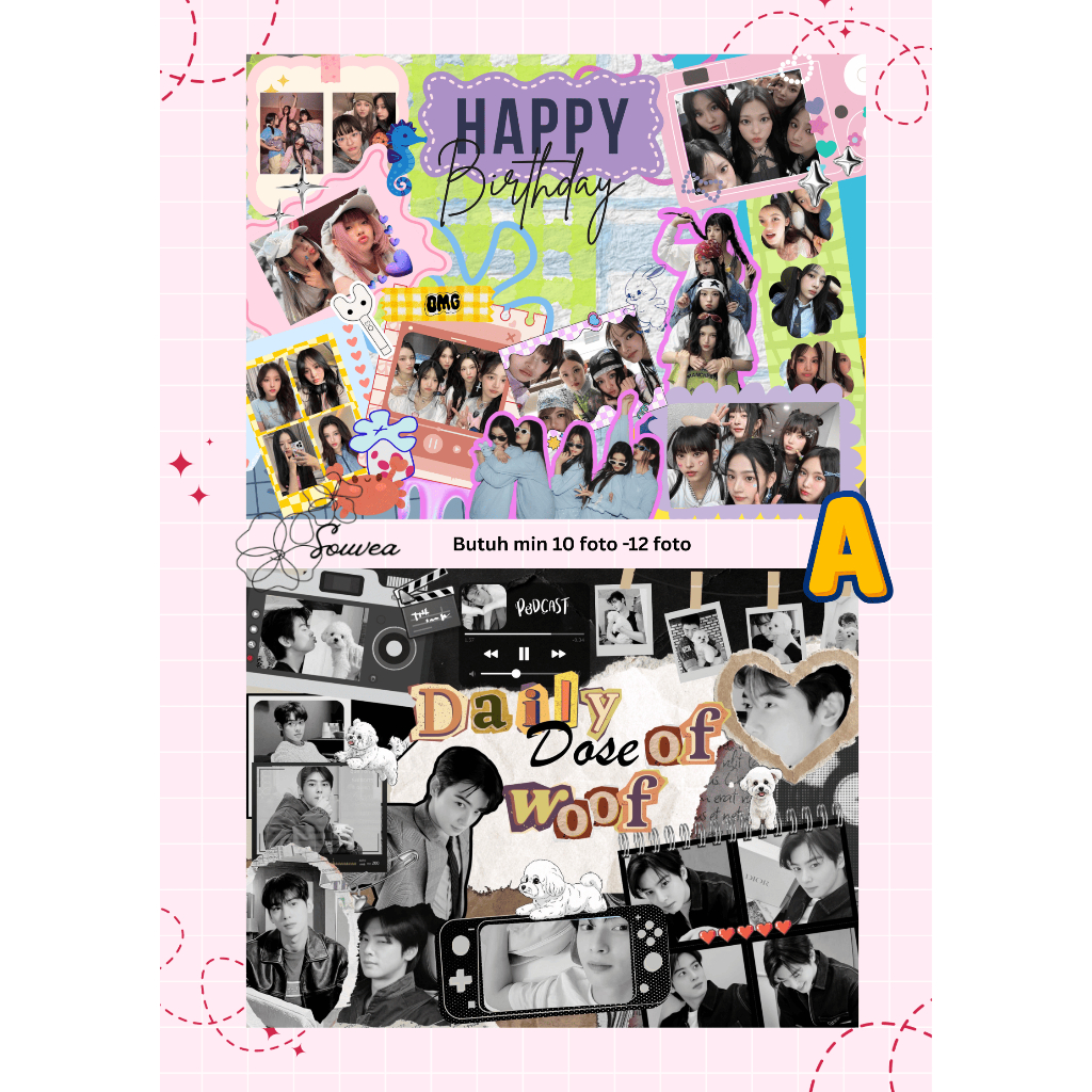 Custom foto – Scrap frame – Kado Unik –  Bingkai 5R 6R 8R  – Hiasan Kamar / Meja – Hadiah Bestie, Ha