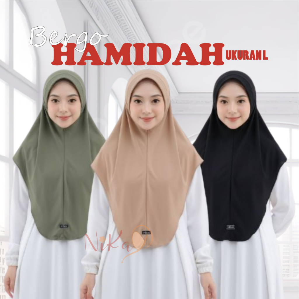 NIKA HIJAB - JILBAB BERGO HAMIDAH UKURAN L MENUTUP DADA JILBAB SPORT