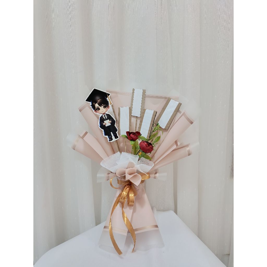 [READY] Buket Untuk Wisuda Laki-laki/Buket Snack/Kopi/Foto/Coklat/Buket Hadiah/Buket Kerangka Snack/