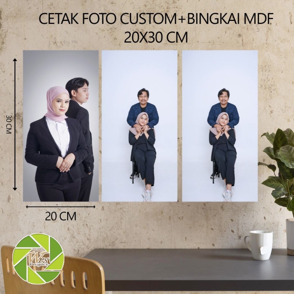 CETAK FOTO BINGKAI MDF 20X30