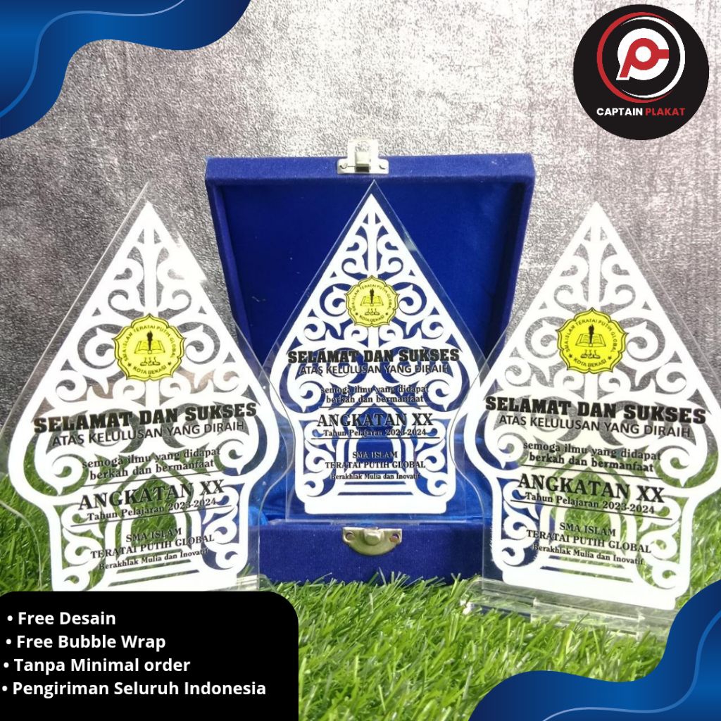 1 hari jadi Plakat Akrilik Custom, Plakat Akrilik Mewah, Plakat Eksklusif, Plakat Kenang-kenangan, P