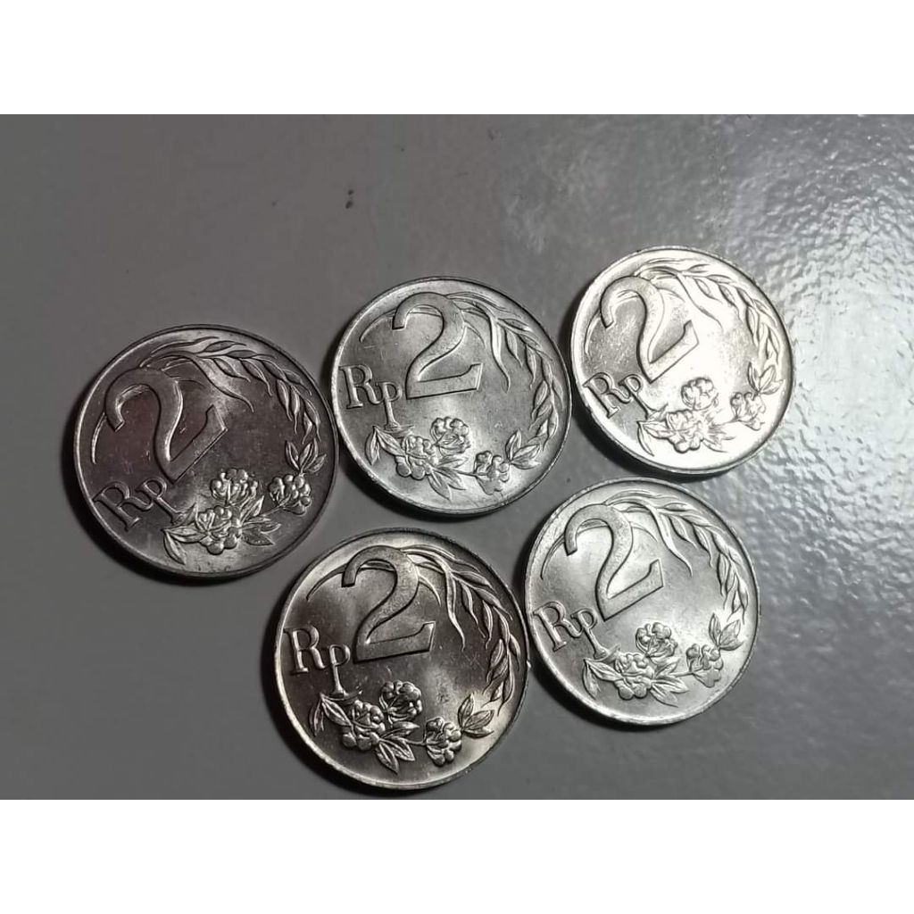 Koleksi Uang Koin Kuno Rp 2 Rupiah Tahun 1970 - Mulus Gress