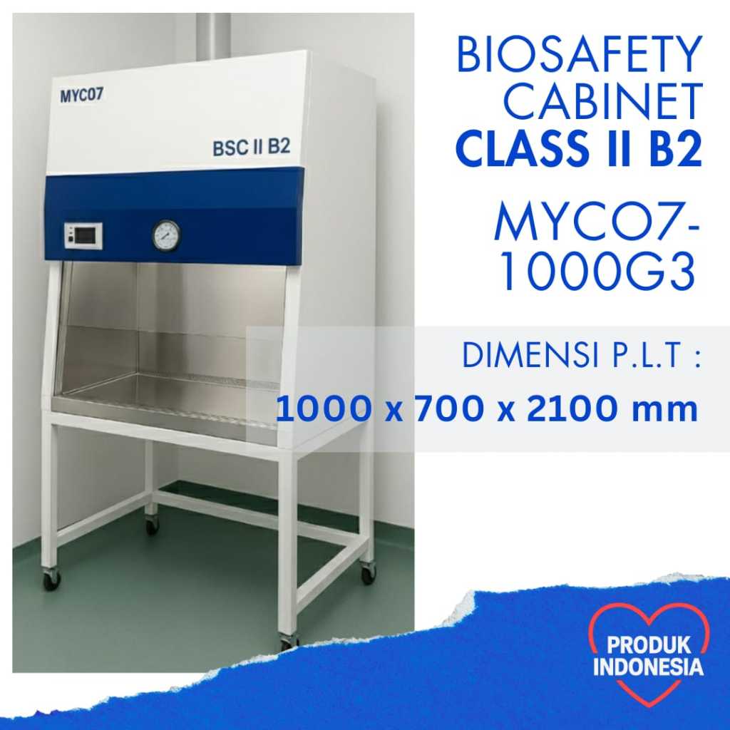 BIOSAFETY CABINET BSC CLASS II B2 MYCO7-1000G3 100% Exhaust Kemoterapi Sitostatika HEPA H14