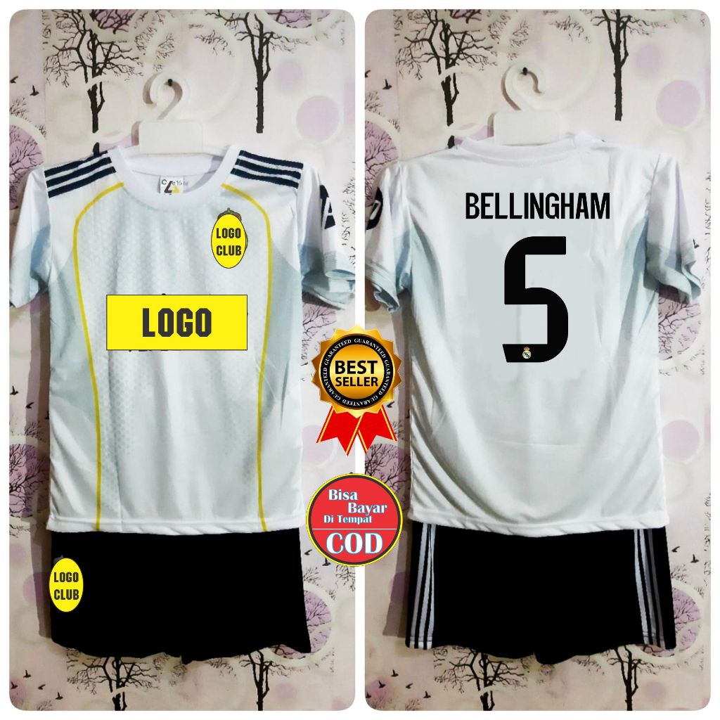 h baroqah kids | cod jersey bellingham | jersey bellingham anak 7-13 thn | Jersey Bola Anak Real Mdr