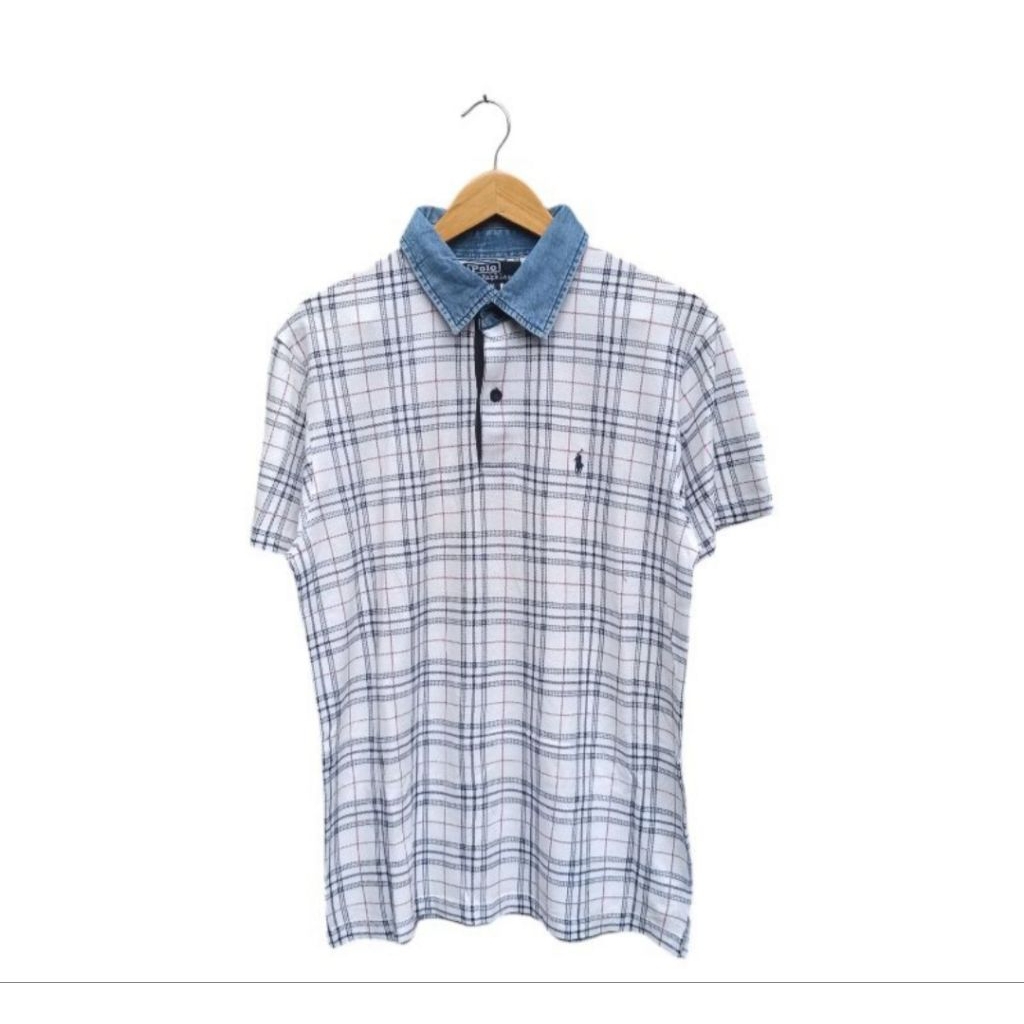 Kaos kerah pria wanita motif kotak