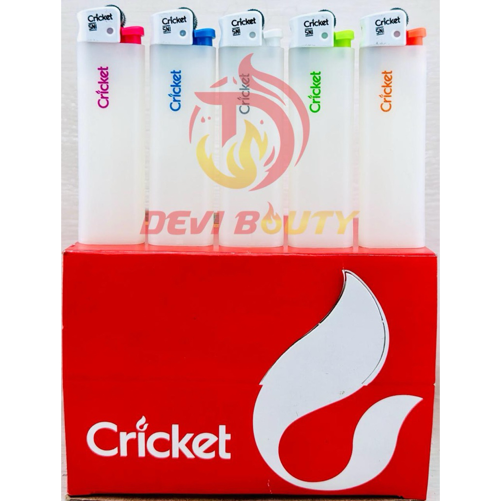 Korek CRICKET ORGINAL, CRICKET POLOS (tanpa merk), Cricket Black Gold, Cricket FROSTAD isi 50 pcs