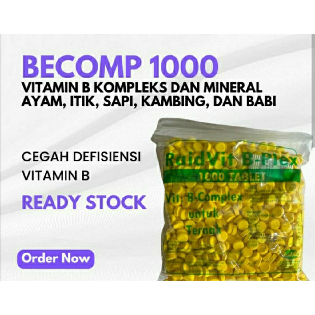 B complex vitamin hewan 1000 butir