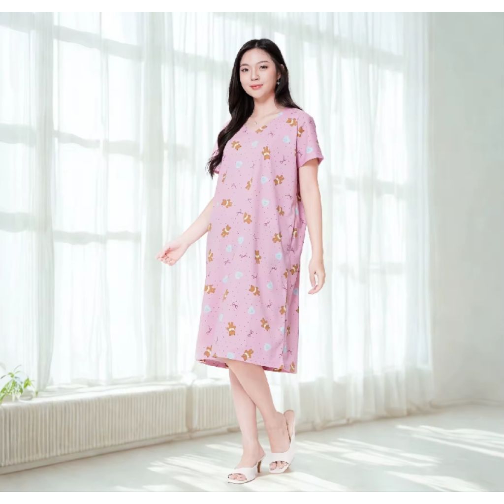 AIRLANGGA - DASTER WANITA PINK LD 110 CM