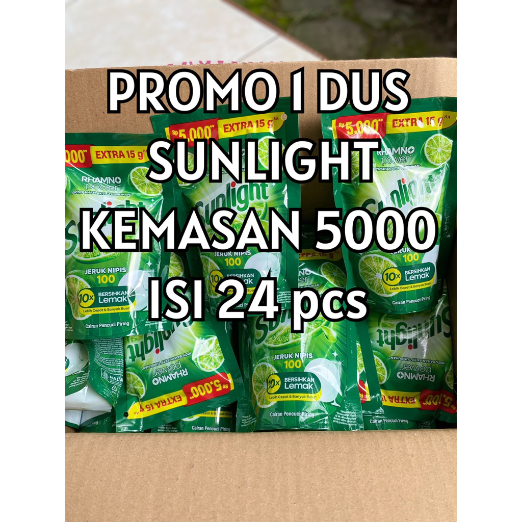 PROMO SUNLIGHT 1 DUS PROMO KEMASAN 5000 LIME ISI 24 PCS