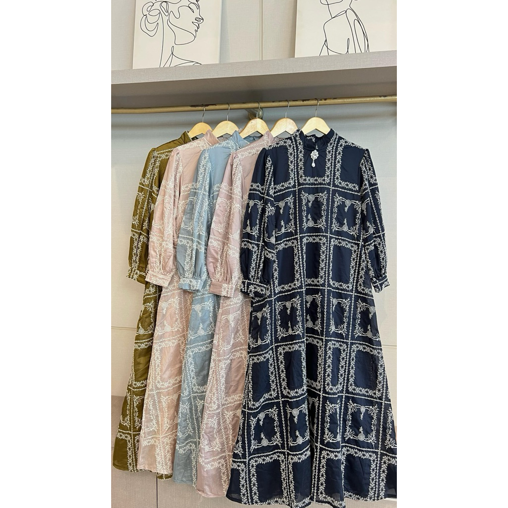 dress bordir/dress katun bordir/dress simple/gamis simple/gamis