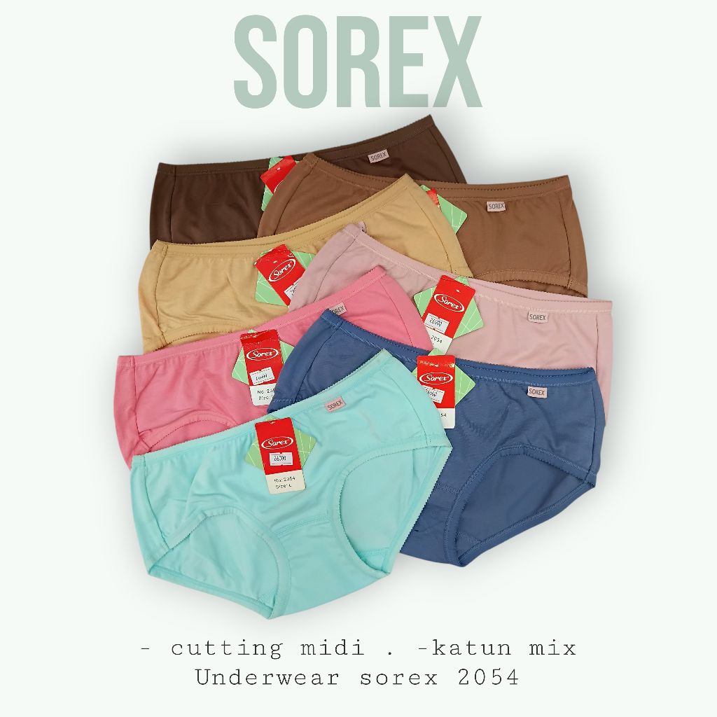 Sorex Cd Basic Midi Wanita Katun Mix Cd seri 2054 ( warna random)