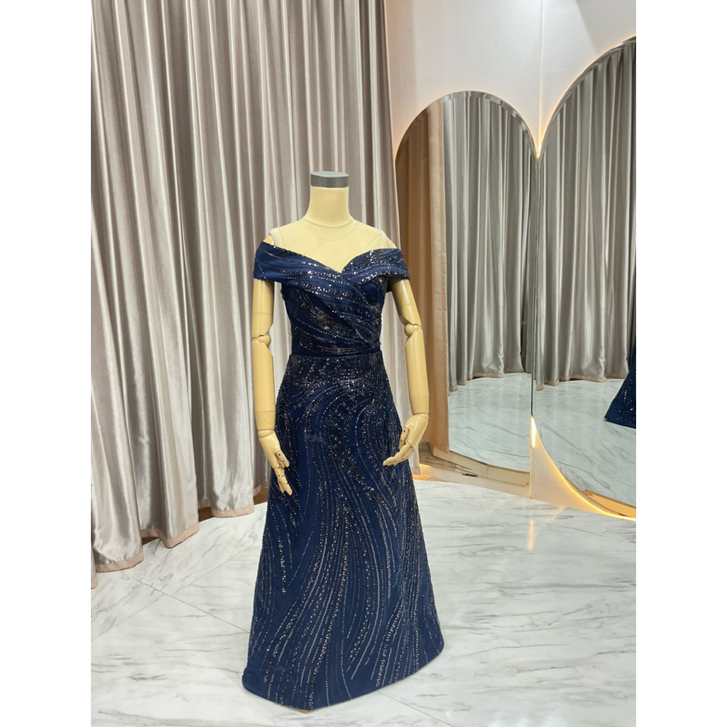 party gown navy premium/ gaun pesta navy premium