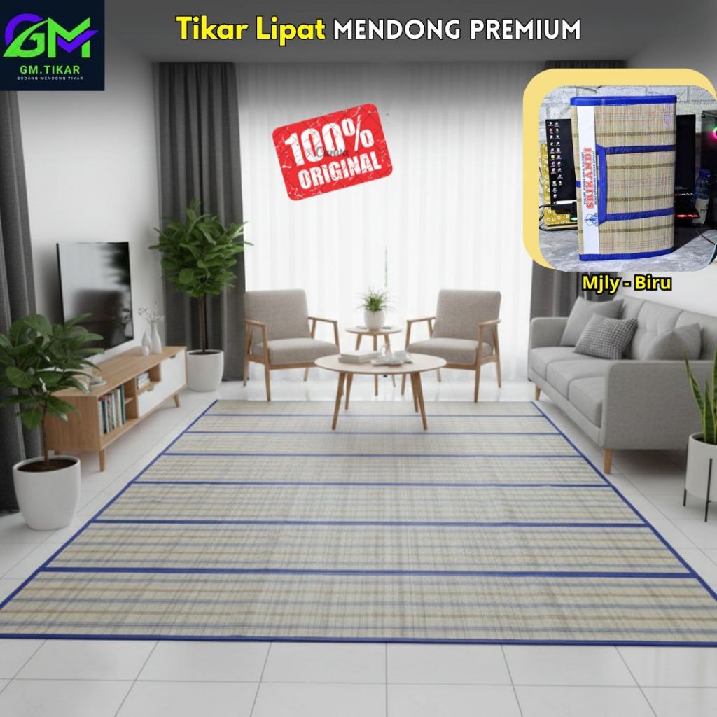 Tikar Mendong Lipat 4x3 Meter Murah Kualitas Premium | Tikar Serbaguna Besar [Motif Natural]
