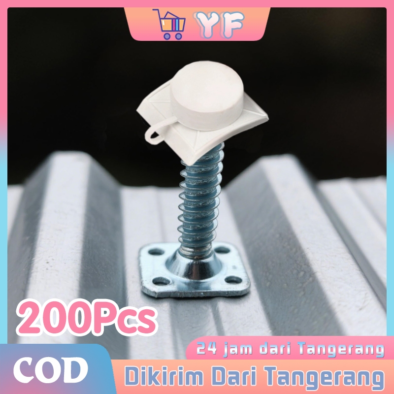200Pcs Penutup Weather Roofseal Kotak Persegi Putih / Baut Genteng Upvc Alderon