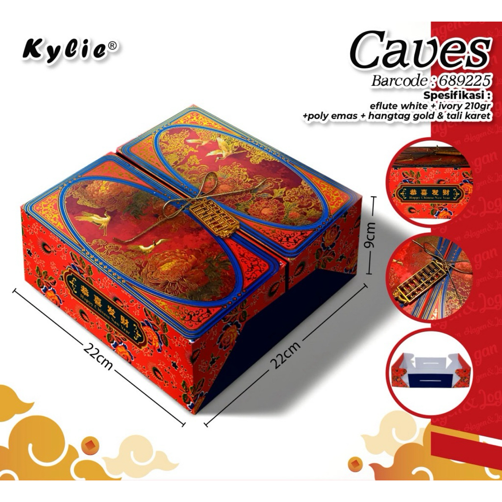 Box Caves | Box Cake | Box Hampers | Box Imlek | Chinese New Year Box Imlek 22x22 x8cm Box Imlek Kue
