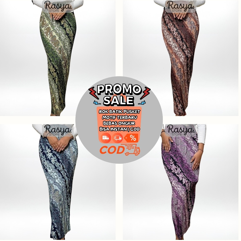 PROMO ROK PLISKET BATIK MOTIF TERBARU | ROK PLISKET BATIK BAWAHAN KEBAYA | GRATIS ONGKIR - COD