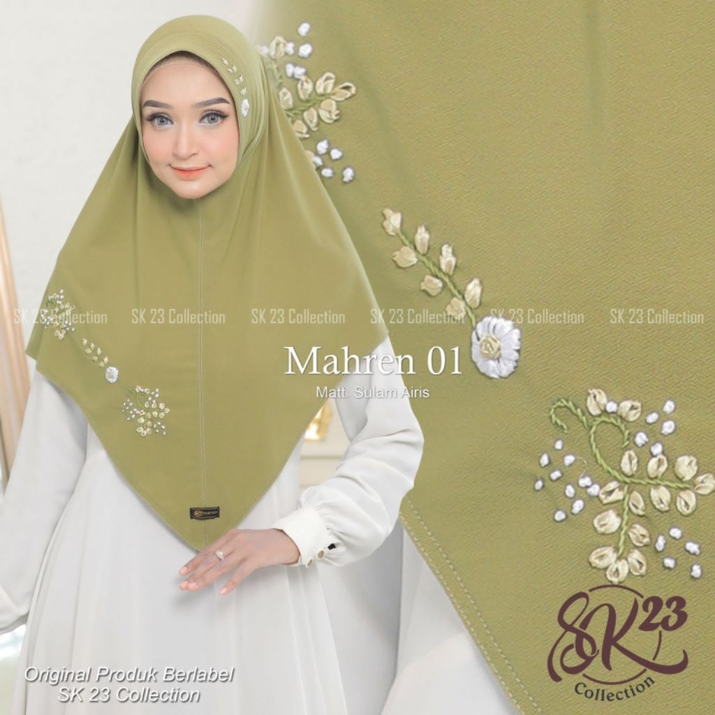 HIJAB SK MAHREN 01 // HIJAB INSTAN BORDIR SULAM // HIJAB INSTAN