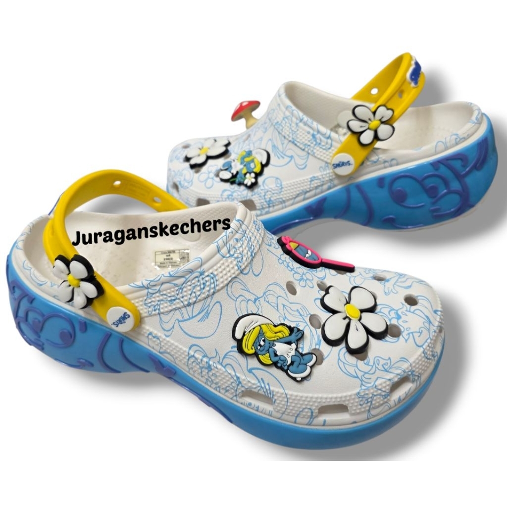 SANDAL CROCS PLATFORM SMURF/CROCS PLATFORM/SANDAL SELOP WANITA/SANDAL WANITA/SANDAL WANITA TERLARIS