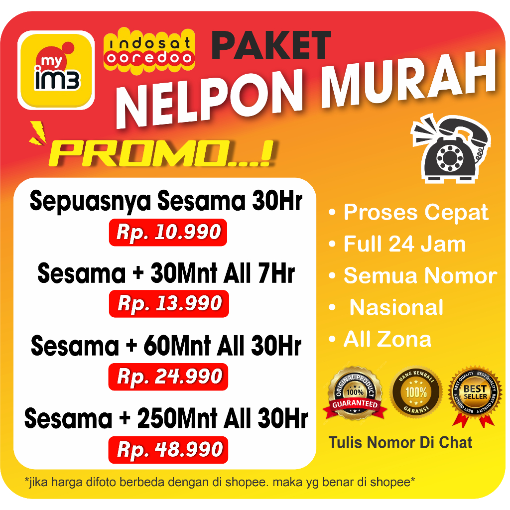 PAKET NELPON INDOSAT SEPUASNYA SEMUA OPERATOR
