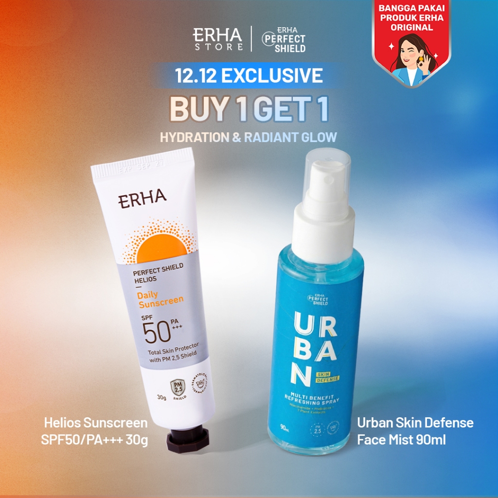 ERHA Perfect Shield Helios SPF50/PA+++ 30g - Daily Sunscreen - Sunscreen Wajah Kulit Normal Anti Pol