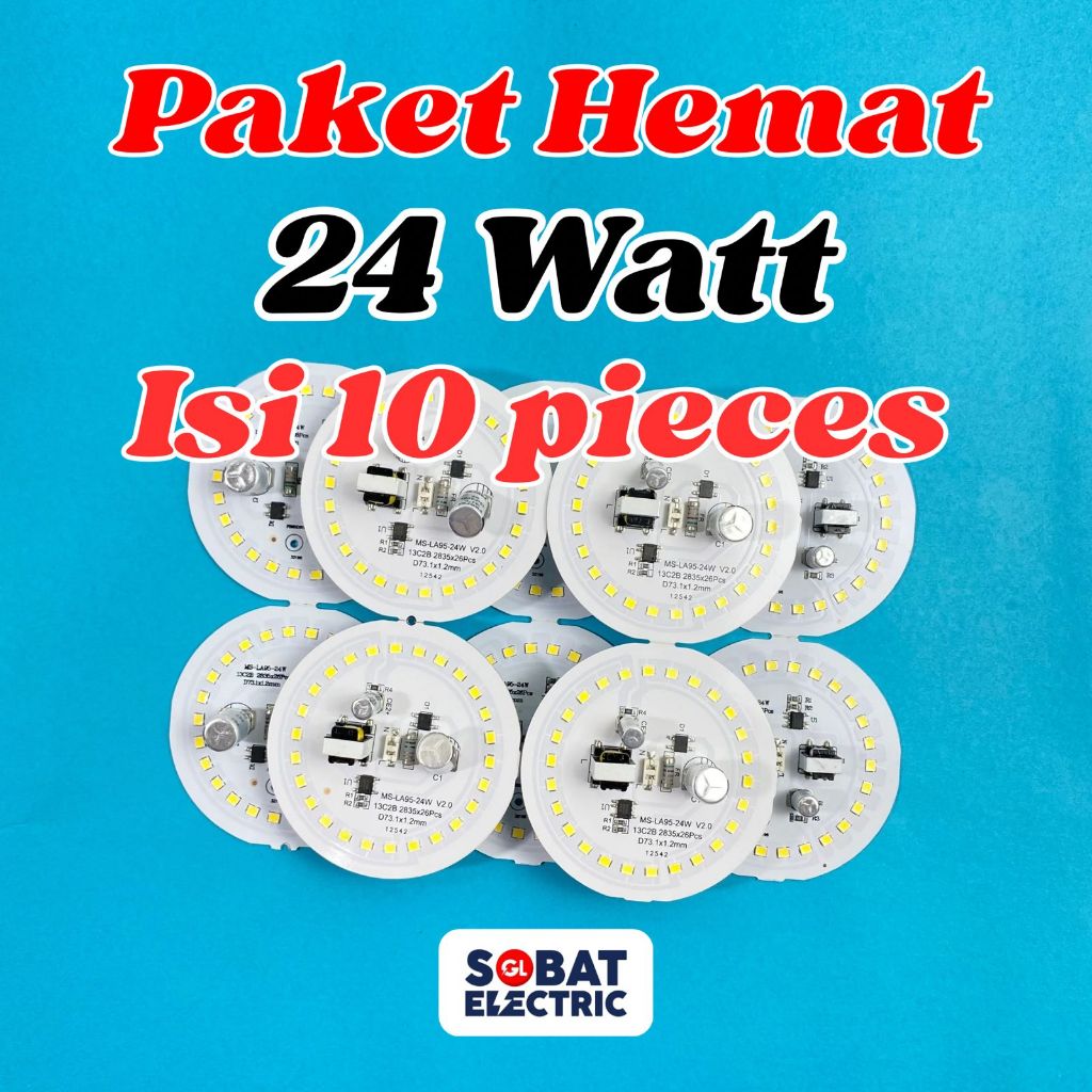 Paket Hemat 24 Watt PCB AC Mata LED - PCB Mata Lampu LED AC Tanpa Driver 24w