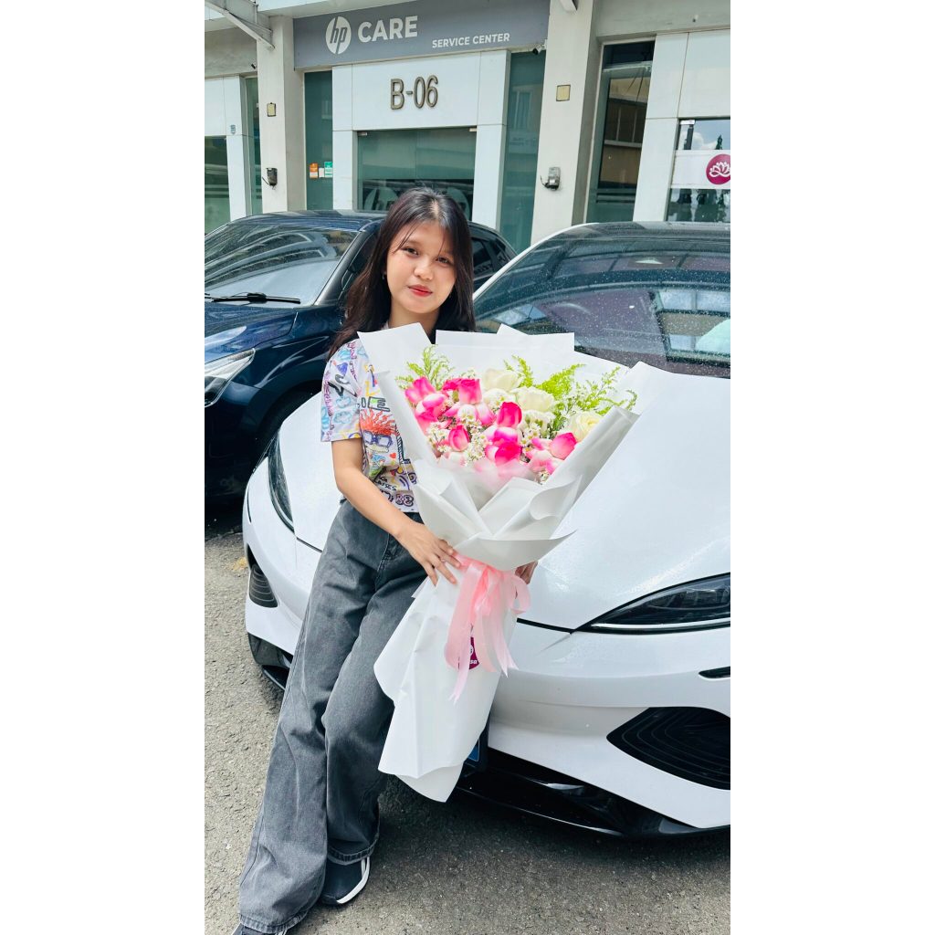 Buket Bunga Fresh Rose Bouquet - Buet Bunga Mawar Segar / Bucket Bunga Segar / Buket Bunga Asli / Bo