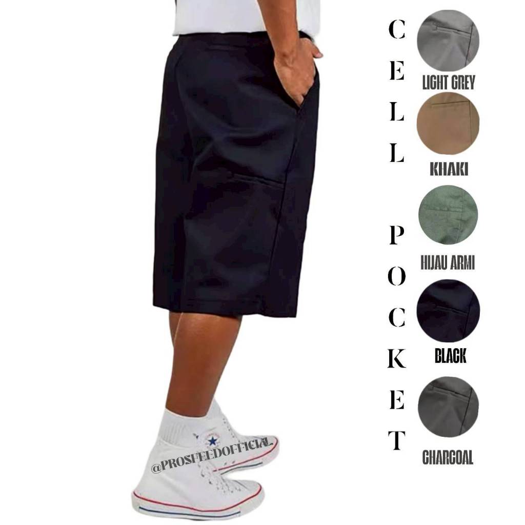 PROSFEED OFFICIAL Celana Work Short Multi Poket Reguler Fit / Celana Pendek Double Knee