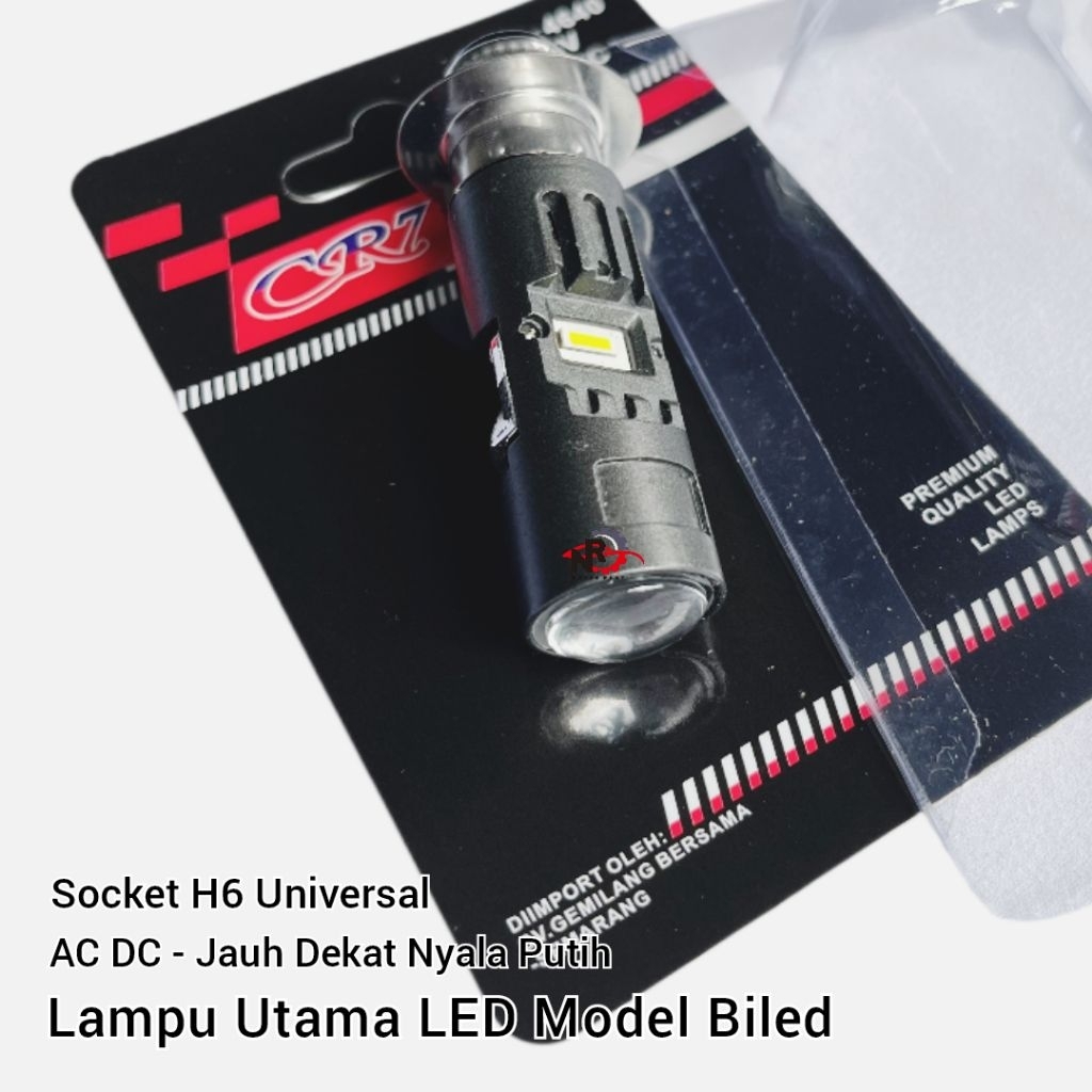 Lampu Depan Motor LED Model Biled Lampu Utama Motor LED Socket H6 AC DC Jauh Dekat Nyala Putih Unive
