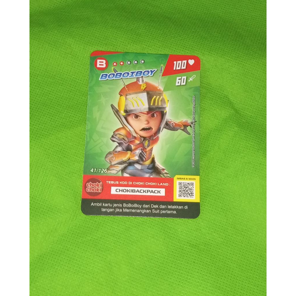 Kartu boboiboy monsta galaxy card choki choki