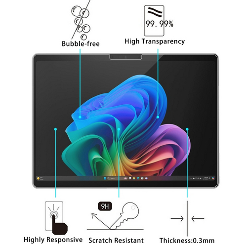 Premium Tempered Glass untuk Microsoft Surface Pro 8/9/10/11/ Pro 12" | Surface GO - Anti Gores Scre