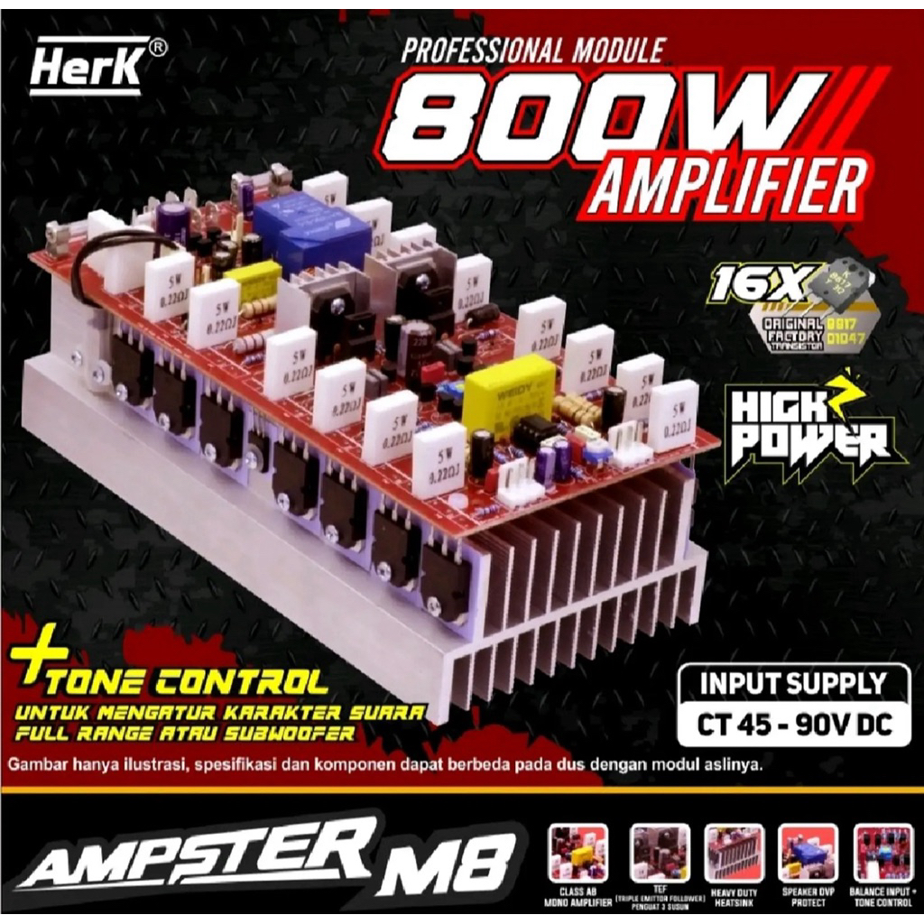 Kit Power Ampster M8 800watt mono