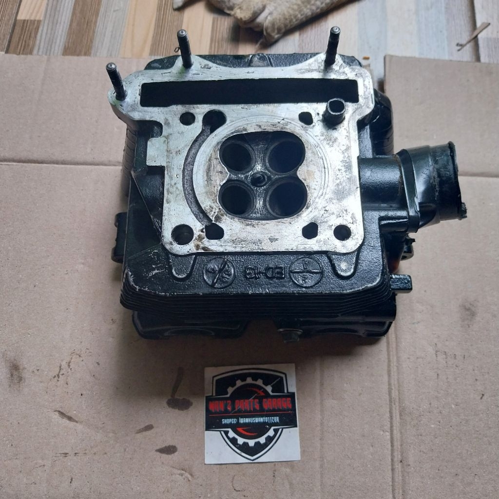 BLOK HEAD CILYNDER HEAD KOSONGAN SATRIA FU 150 KARBURATOR ORI COPOTAN SECOND