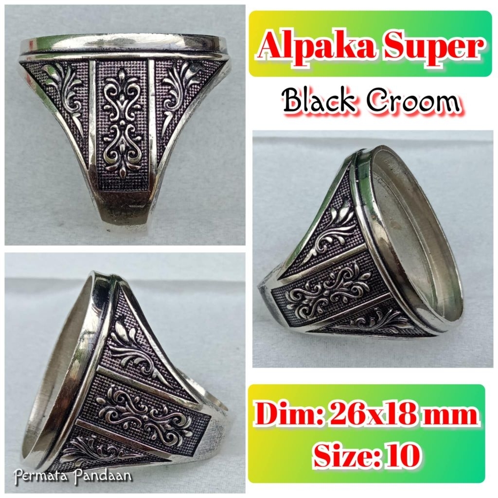 cincin emban batu akik batu permata alpaka super ukir Bali.88
