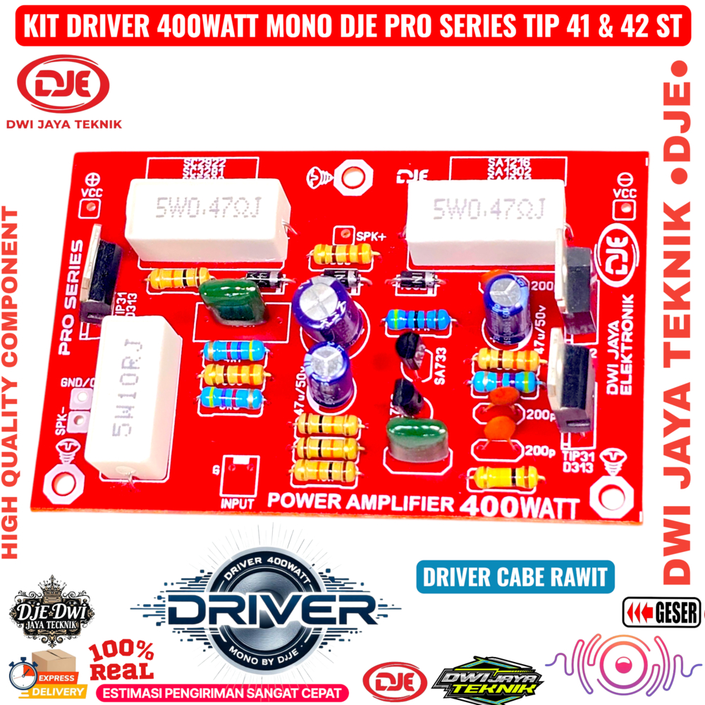 KIT DRIVER POWER 400WATT MONO DJE PRO SERIES TIP 41 42 ST CABE RAWIT