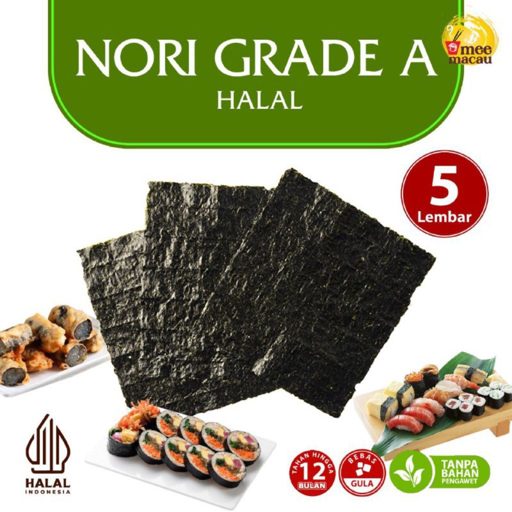 [GRADE A] Nori Grade A HALAL Seaweed Rumput Laut Sushi Gimbap Korean Yaki Sushi Nori Manjun Sushi No