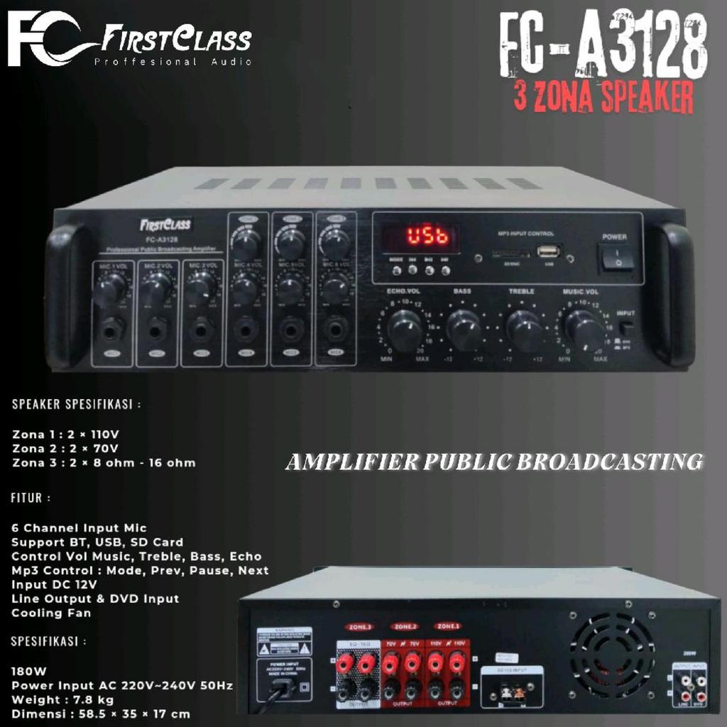 Amplifier Firstclass FC-A3128 Bluetooth Amplifier 6 Channel