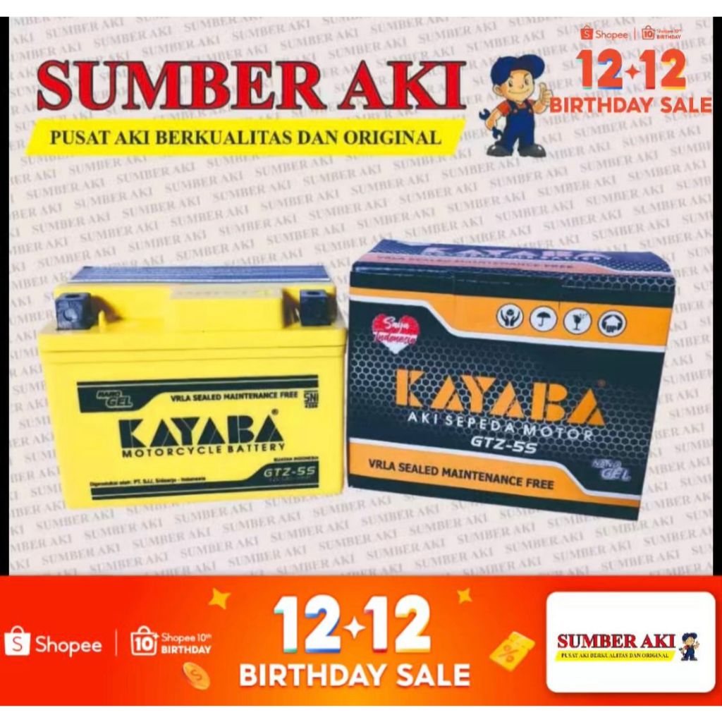 Aki Motor  KAYABA GTZ5S Aki Kering