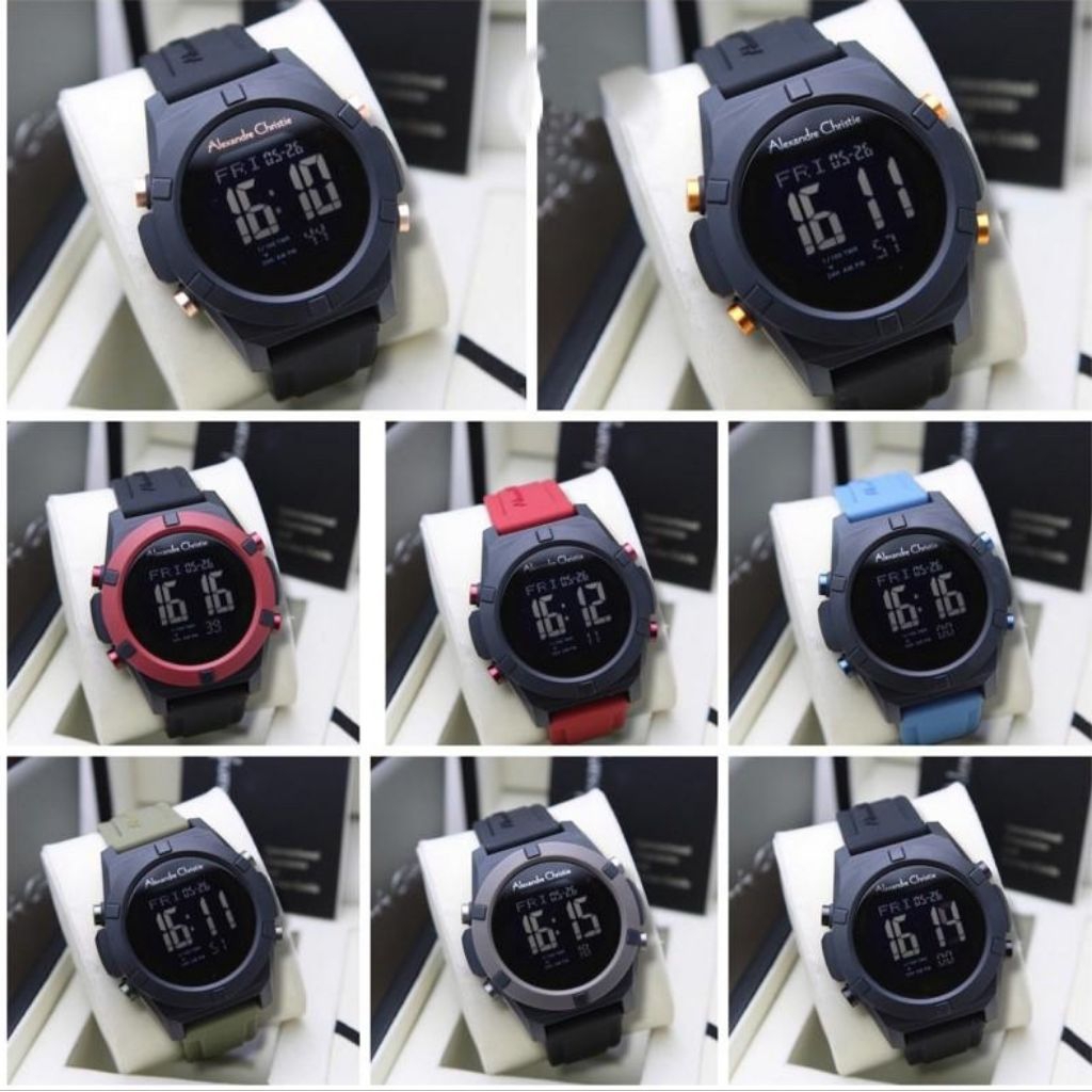 JAM TANGAN PRIA AC9371 AC 9371 ALEXANDRE CHRISTIE RUBBER ORIGINAL