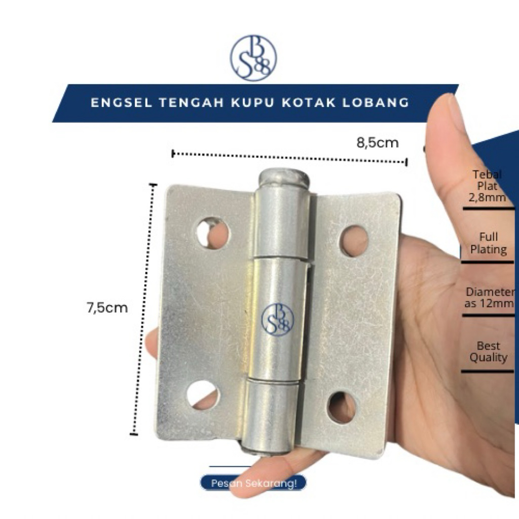 Engsel Tengah Kupu Kotak | Engsel Kupu Kotak Lobang | Engsel pintu Besi