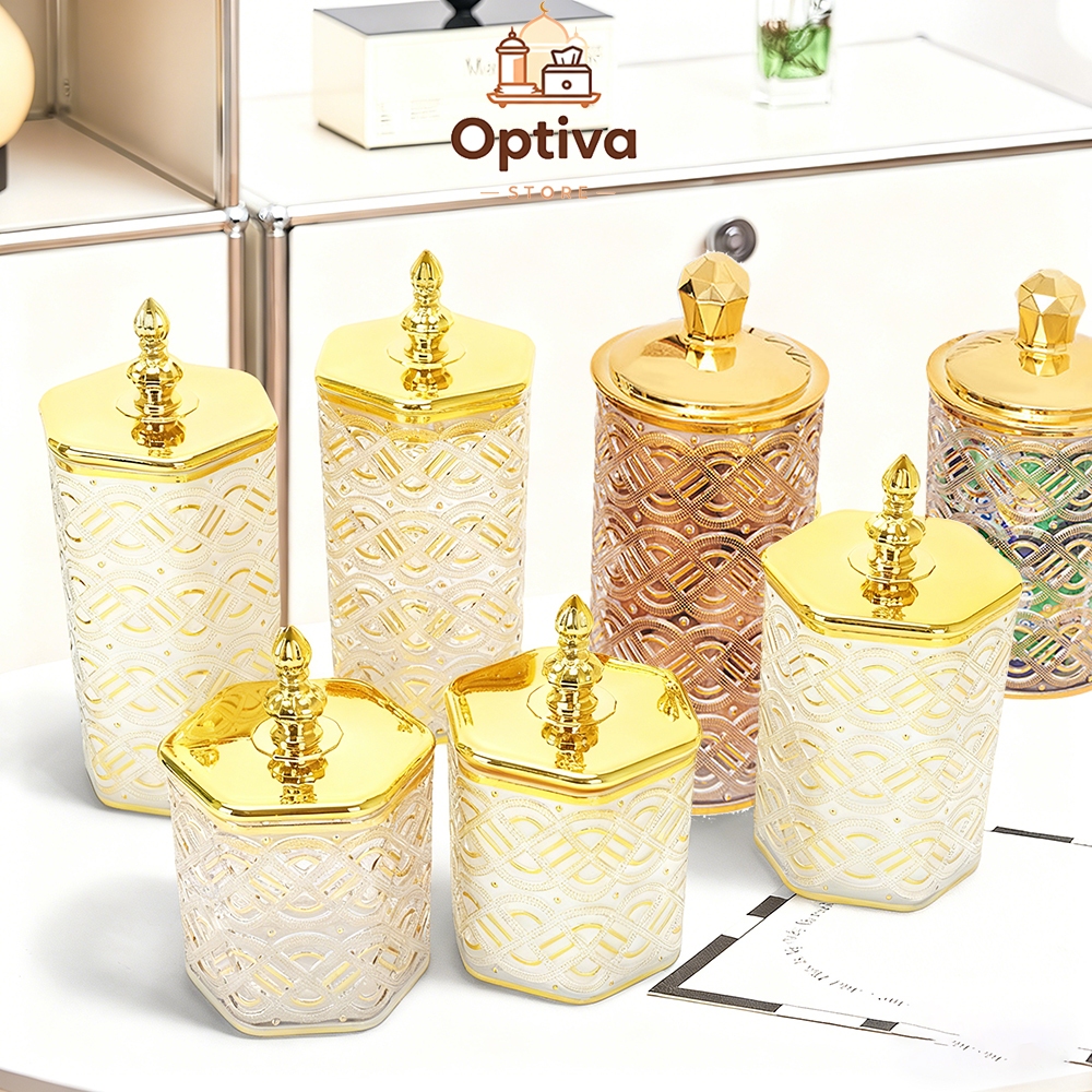 OPTIVIA Toples Aesthetic Set Mewah Plastik Transparan