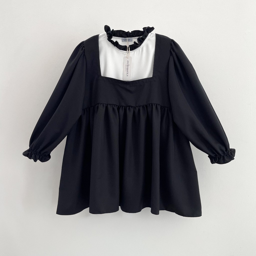 Eclemix Blouse Wanita Baby Doll | Top Rula | Atasan Resleting Depan